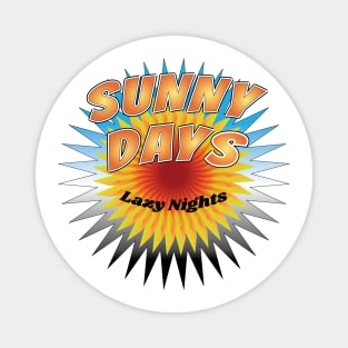 Sunny Days and Lazy Nights, Retro Summer Rainbow Magnet